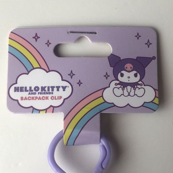 Kuromi Sanrio Hello Kitty Plush Backpack Clip Keychain NWT 2023 New Purple - Picture 3 of 9